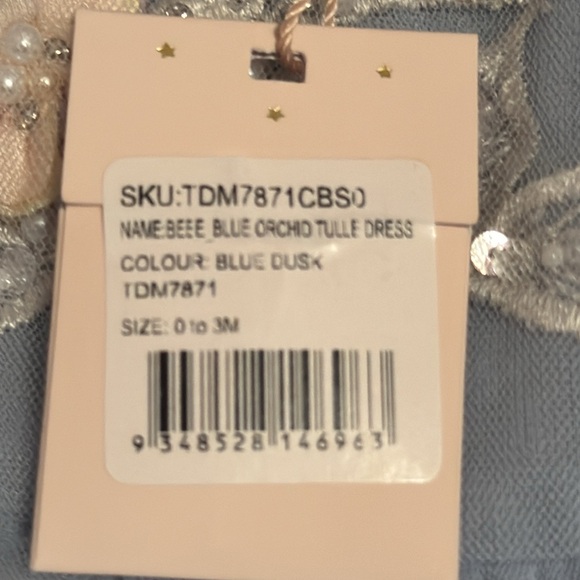 TUTU DU MONDE Baby Bebé Blue Orchid Tulle dress 0-3 months NWT - Picture 10 of 11